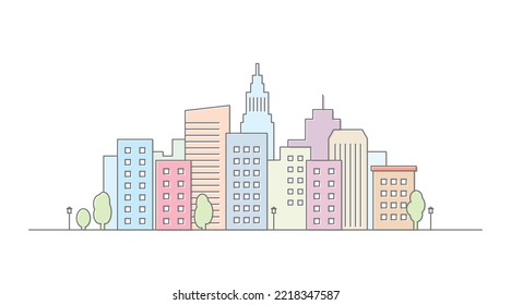 flat city business urban buildings