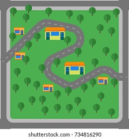 Flat city elements for game Vector illustration