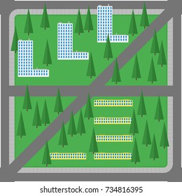 Flat city elements for game Vector illustration