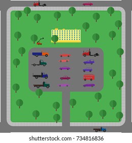 Flat city elements for game Vector illustration