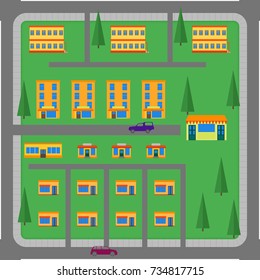 Flat city elements for game Vector illustration