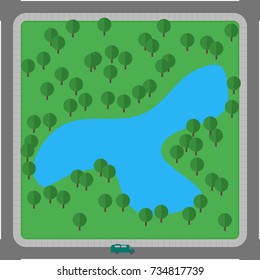 Flat city elements for game Vector illustration