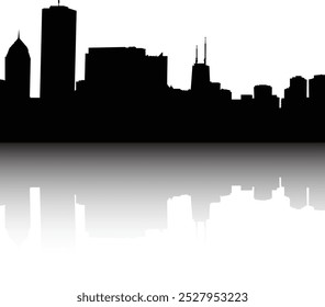 Silueta plana del horizonte de la ciudad, Vector EPS