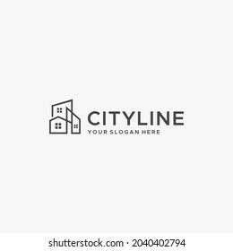 flat CITYLINE real estate apartment logo design