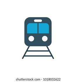 flat classic train icon on white background simple