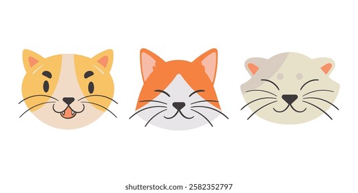 Flat Clean Fill Shape Cat Pet Head