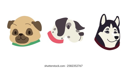 Flat Clean Fill Shape Dog Pet Head