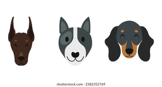 Flat Clean Fill Shape Dog Pet Head