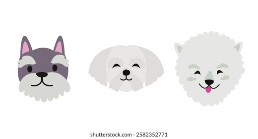 Flat Clean Fill Shape Dog Pet Head
