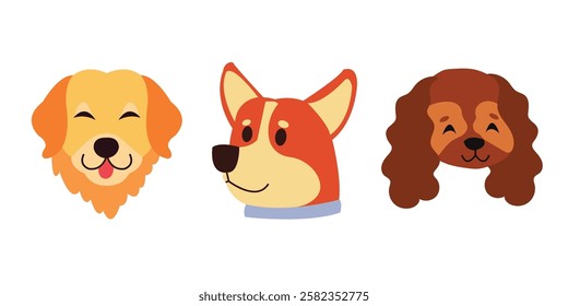 Flat Clean Fill Shape Dog Pet Head