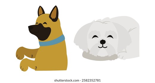 Flat Clean Fill Shape Dog Pet Half Body