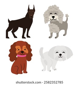 Flat Clean Fill Shape Dog Pet Full Body