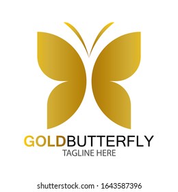 Flat and Clean gold butterfly shaped logo, for a company logo or symbol