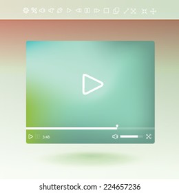 Flat clean video player for web and mobile apps