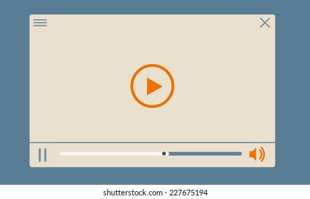 Flat clean video player for web and mobile apps