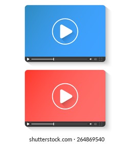 Flat clean video player for web and mobile apps