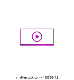 Flat clean video player for web. Vector