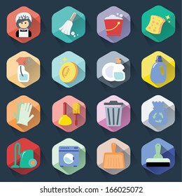 Flat Cleaning Icons