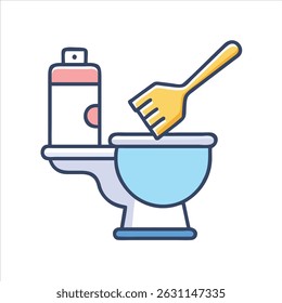 Flat cleaning toilet object icon modern design concept isolated