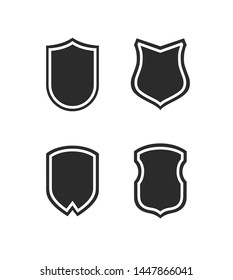 Flat Clip art Design Elements. Set of Vector set of Shield Silhouette. Different Coat Arms signs