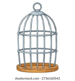 Flat clipart vector illustration of bird cage suitable for pet care animal theme home decoration and wildlife related design concepts