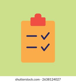 Flat clipboard icon, perfect for notes, tasks, office tools, to-do lists, school, and productivity visuals.