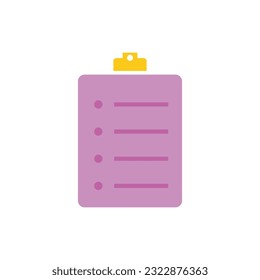 Símbolo de icono del portapapeles plano vector Ilustración.