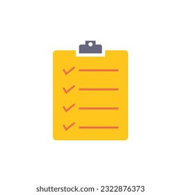 Símbolo de icono del portapapeles plano vector Ilustración.