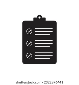 Símbolo de icono del portapapeles plano vector Ilustración.