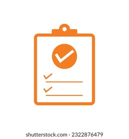 Flat clipboard icon symbol vector Illustration.