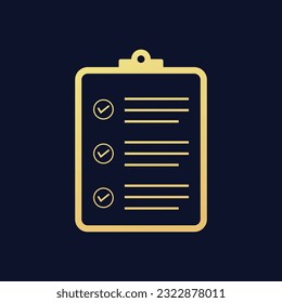 Flat clipboard icon symbol vector Illustration.