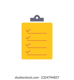 Flat clipboard icon symbol vector Illustration.