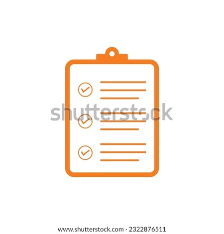Flat clipboard icon symbol vector Illustration.