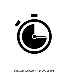 Flat clock Icon on background. Time symbol. Stopwatch Timer Icon. Watch symbol vector illustration.