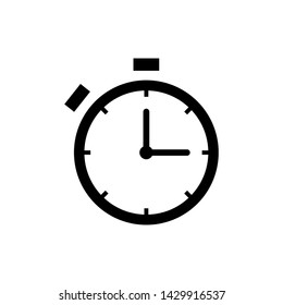 Flat clock Icon on background. Time symbol. Stopwatch Timer Icon. Watch symbol vector illustration.