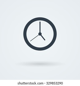 Flat clock icon. Simple vector illustration. Logo. Pictogram. Button.