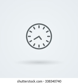 Flat clock icon. Simple vector illustration. Logo. Pictogram. Button.
