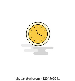 Flat Clock  Icon. Vector