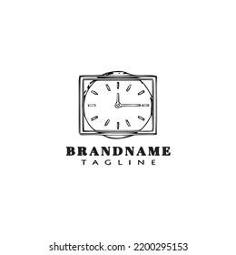 flat clock logo cartoon design template icon black modern isolated vector illustration
