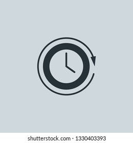 Flat clockwise vector icon. Clockwise illustration for web, mobile apps, design. Clockwise vector symbol.