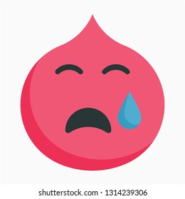 Flat close to tears vector icon