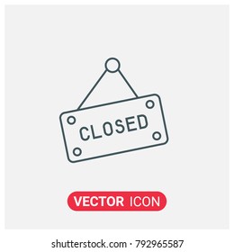 Flat Closed Banner Vector Icon