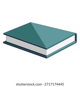 Libro verde azulado cerrado plano Educativo 