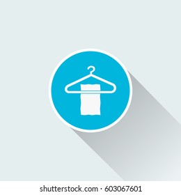 Flat cloth hanger icon