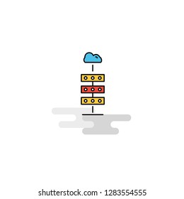 Flat Cloud computing  Icon. Vector