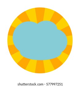 Flat cloud element in modern style for web design or mobile app.Vector color illustration for printing . Cloud flat icon. Original logo on white background.