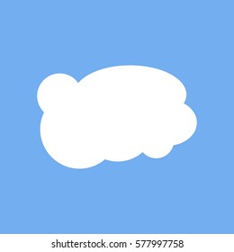 Flat cloud element in modern style for web design or mobile app.Vector color illustration for printing . Cloud flat icon. Original logo on blue background