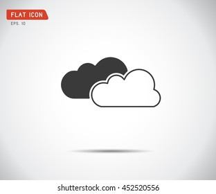 Flat Cloud icon, abstract logo, Vector illustration