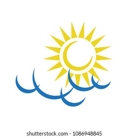 flat cloud icon - weather symbol, isolated sun sign