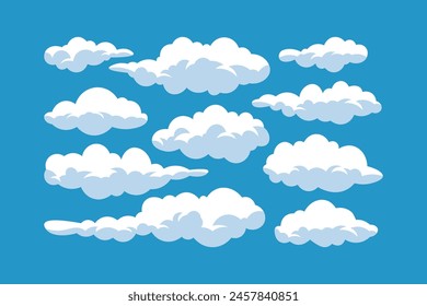 Kollektion von Zeichentrickwolken, Kollektion von Vektorillustrationen von Wolkensymbolen